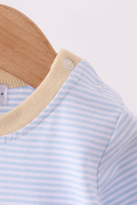 Turkey embroidery stripe romper