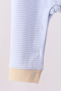 Turkey embroidery stripe romper