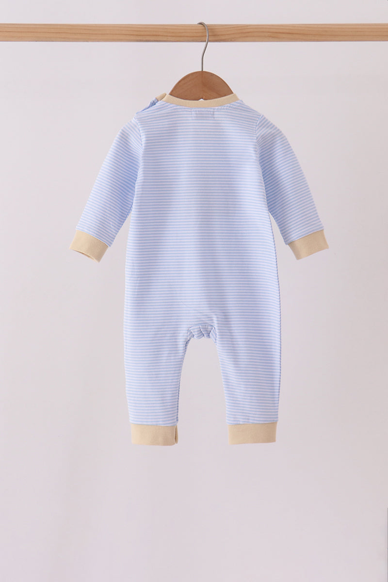 Turkey embroidery stripe romper