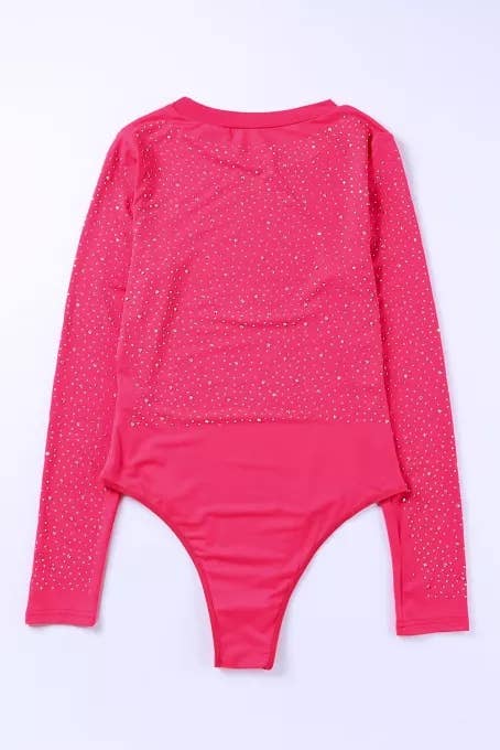 Pink Rhinestone Bodysuit