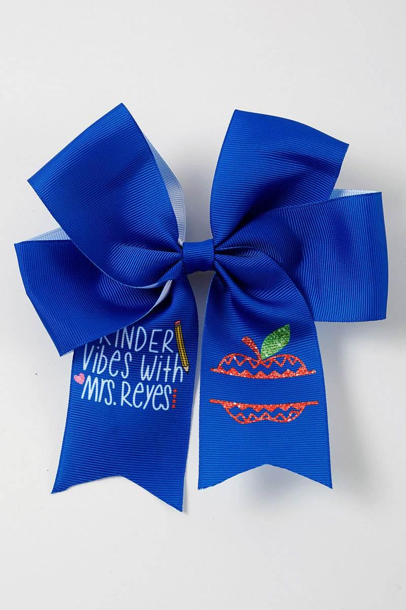 Blue Floral Hair Bow - Essential Southern Charm