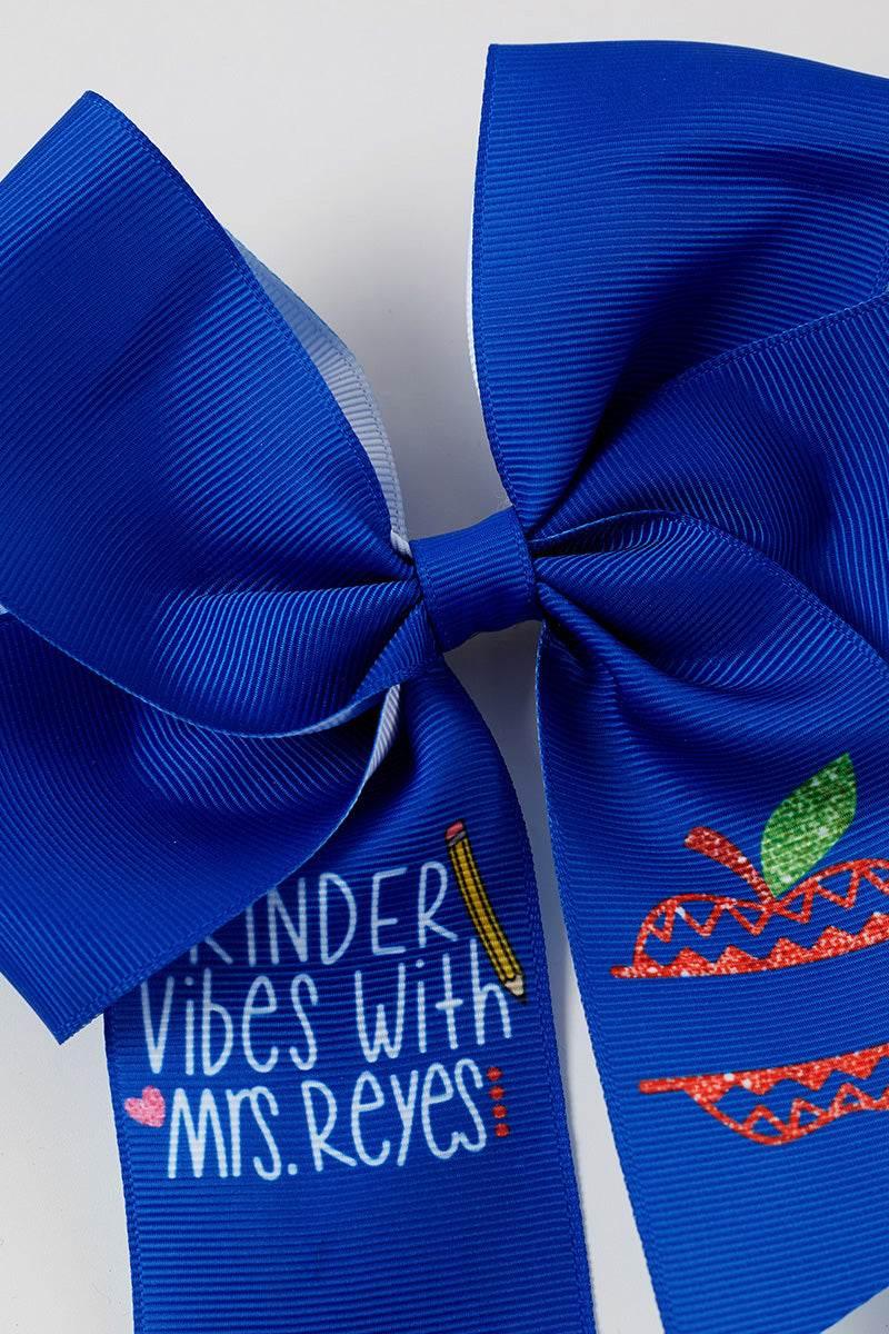 Blue Floral Hair Bow - Essential Southern Charm