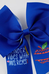 Blue Floral Hair Bow - Essential Southern Charm