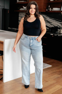 Brooke High Rise Control Top Vintage Wash Straight Jeans - Essential Southern Charm