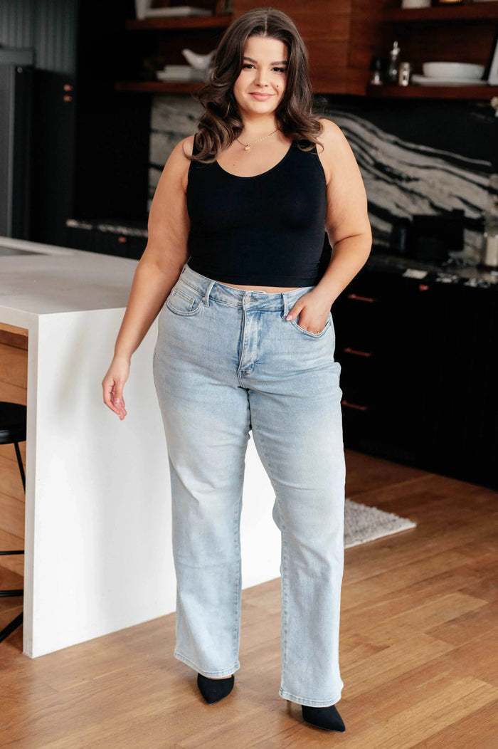 Brooke High Rise Control Top Vintage Wash Straight Jeans - Essential Southern Charm