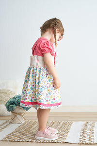 Platinum Floral Print Strap Girl Dress - Essential Southern Charm