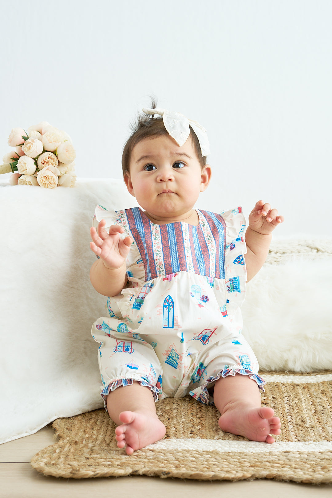 Platinum Balcony Print Baby Jumpsuit - Essential Southern Charm