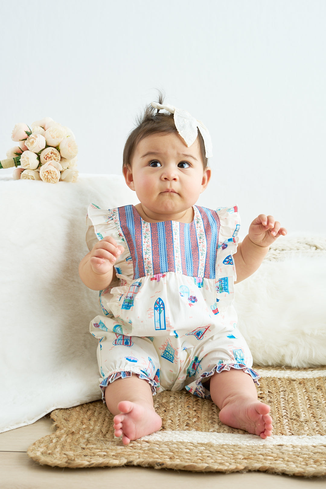 Platinum Balcony Print Baby Jumpsuit - Essential Southern Charm