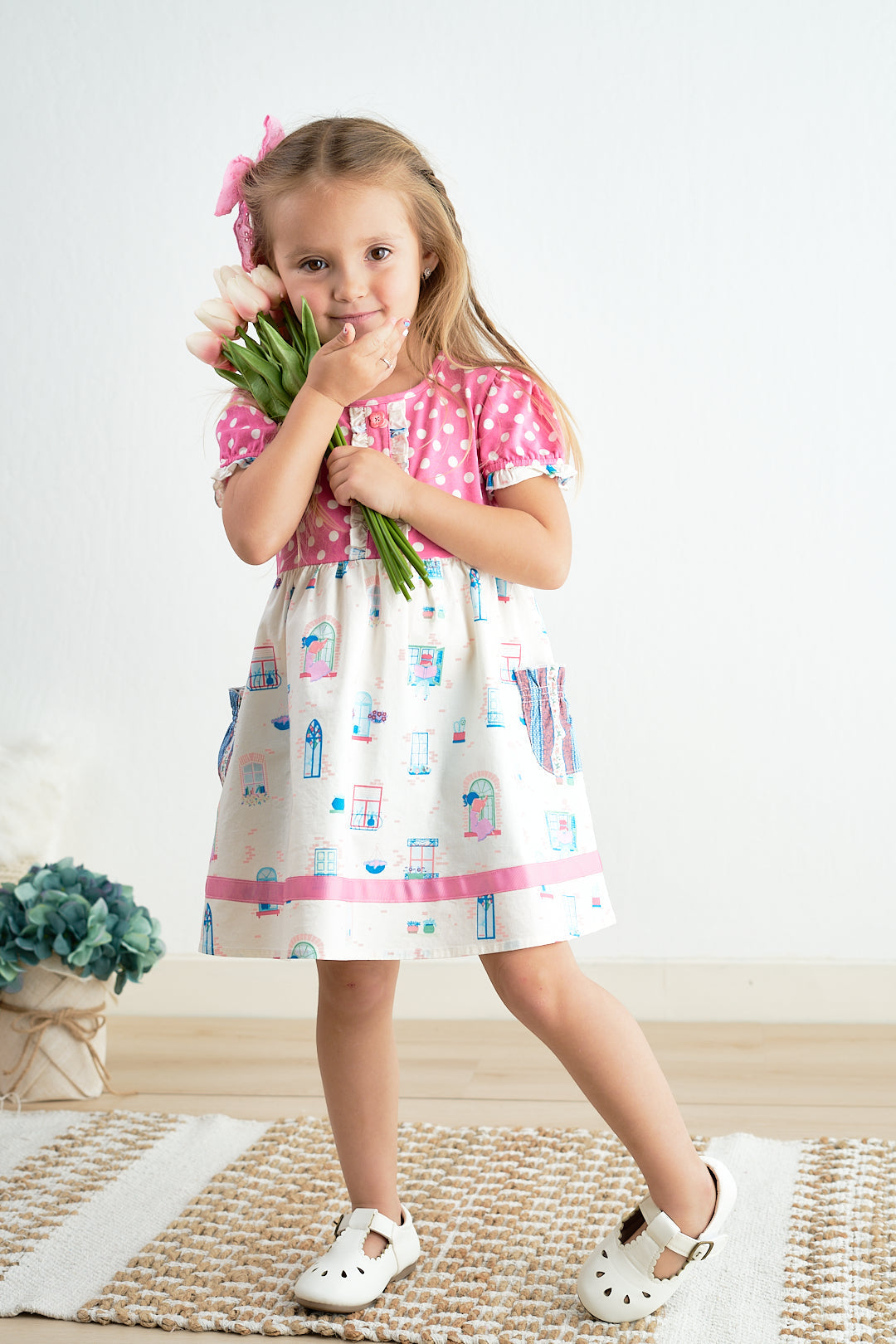 Platinum Balcony Pink Dot Dress - Essential Southern Charm