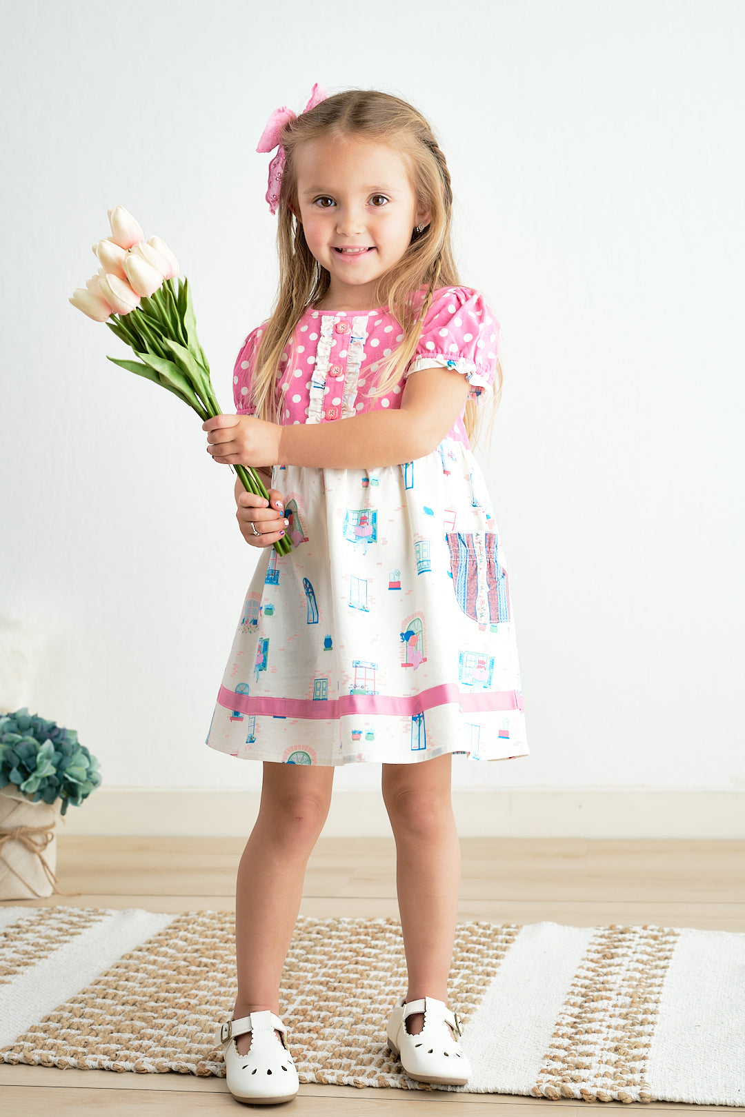 Platinum Balcony Pink Dot Dress - Essential Southern Charm