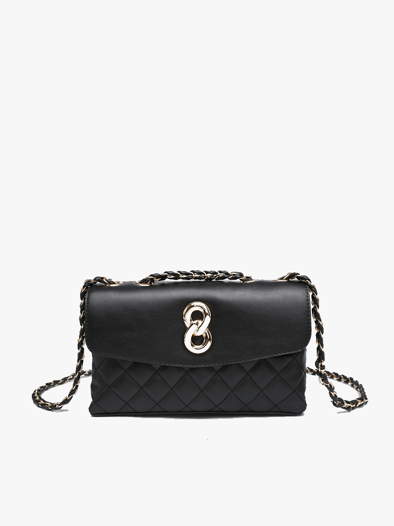 Quilted Accent Crossbody w/ Chain Strap