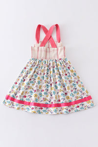 Platinum Floral Print Strap Girl Dress - Essential Southern Charm