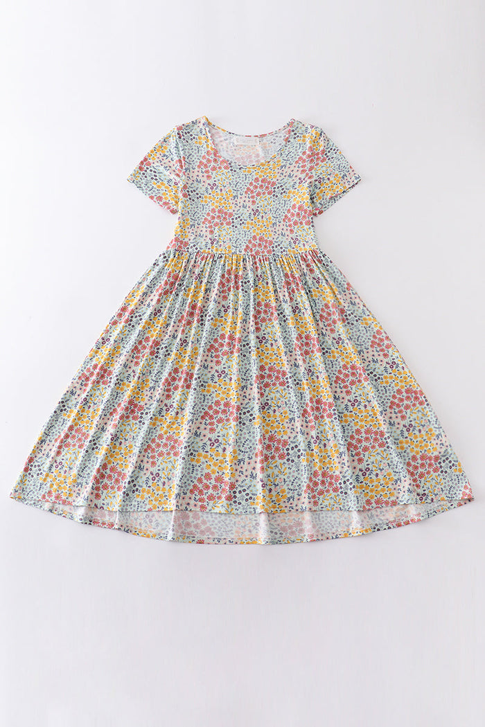 Platinum Floral Print Dress For Adult - Essential Southern Charm