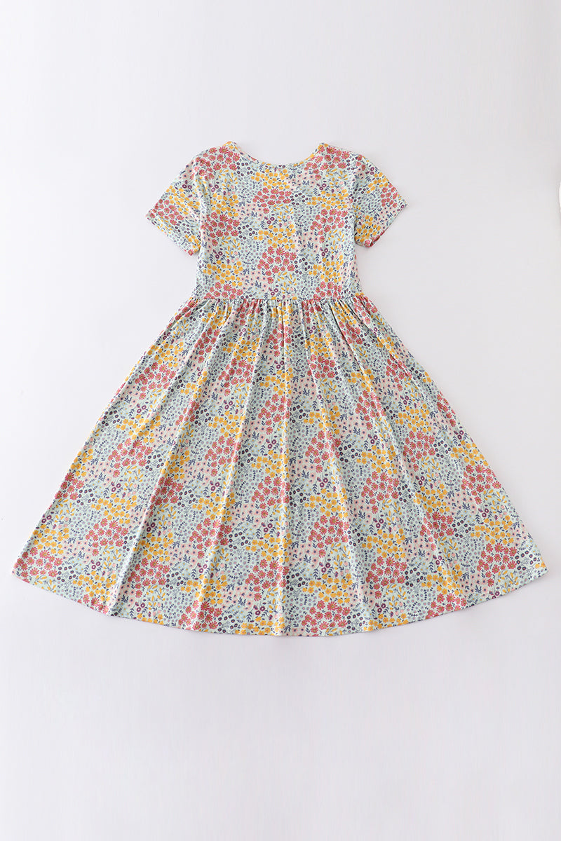 Platinum Floral Print Dress For Adult - Essential Southern Charm