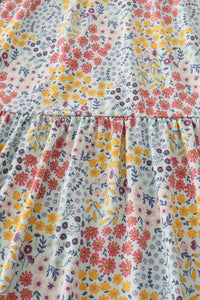 Platinum Flroal Print Stripe Tiered Dress For Adult - Essential Southern Charm