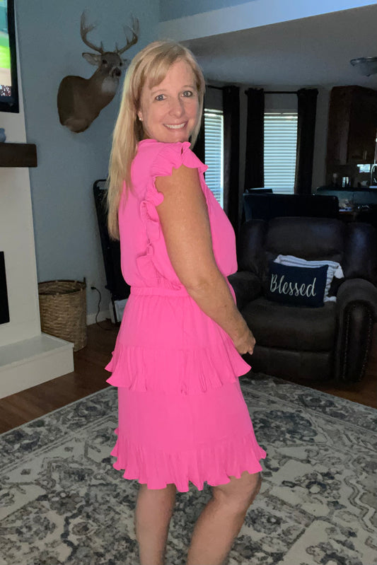 The Diana Ruffle Dress - Pink
