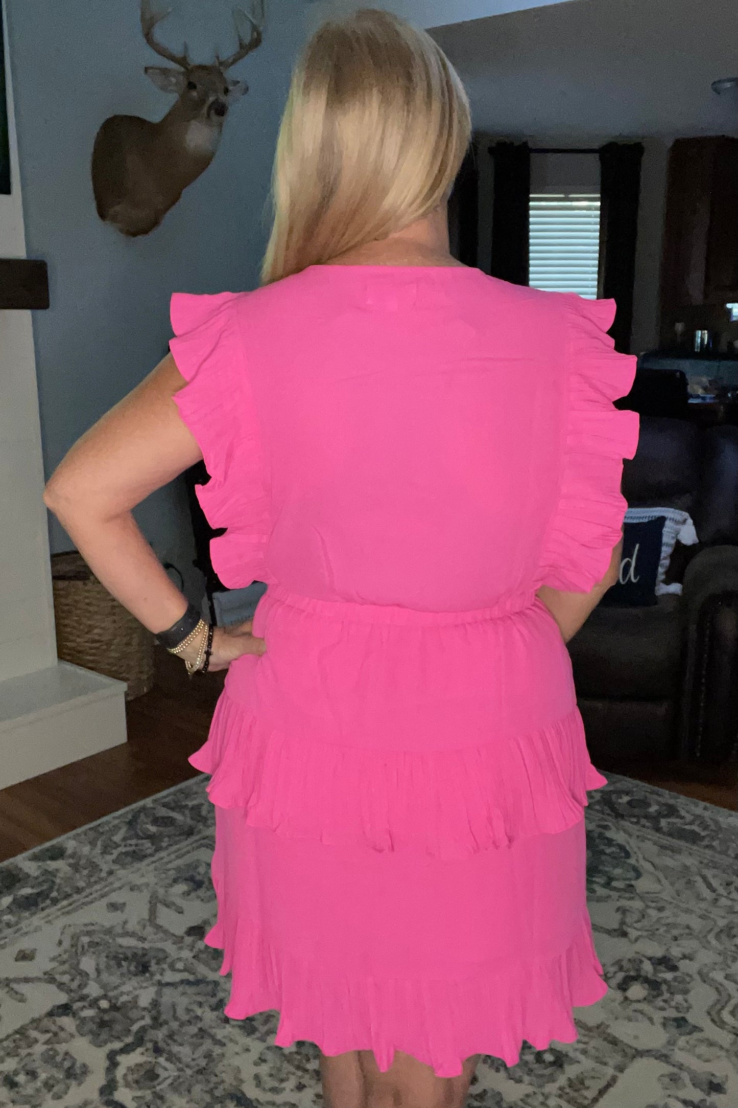 The Diana Ruffle Dress - Pink
