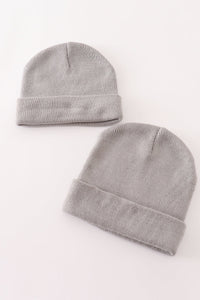 Grey Ribbed Basic Knit Beanie - Essential Southern Charm
