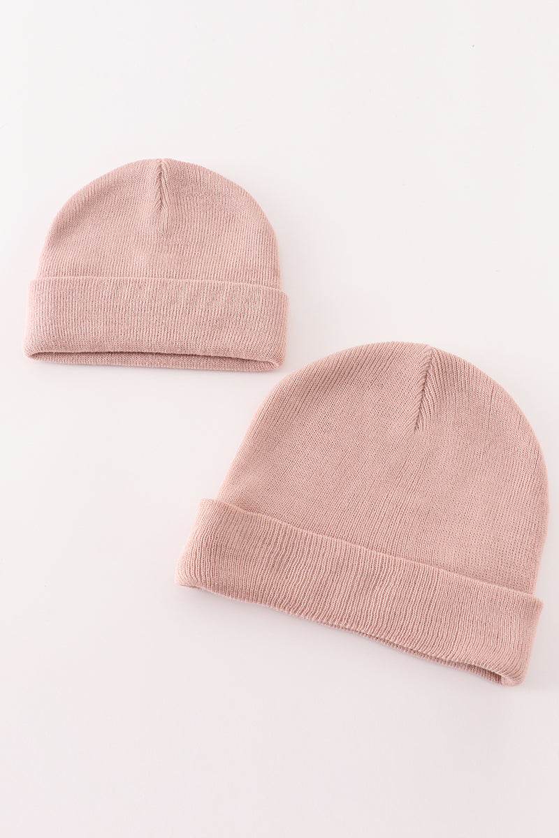 Pink Ribbed Basic Knit Beanie - Essential Southern Charm