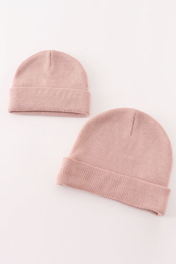 Pink Ribbed Basic Knit Beanie - Essential Southern Charm