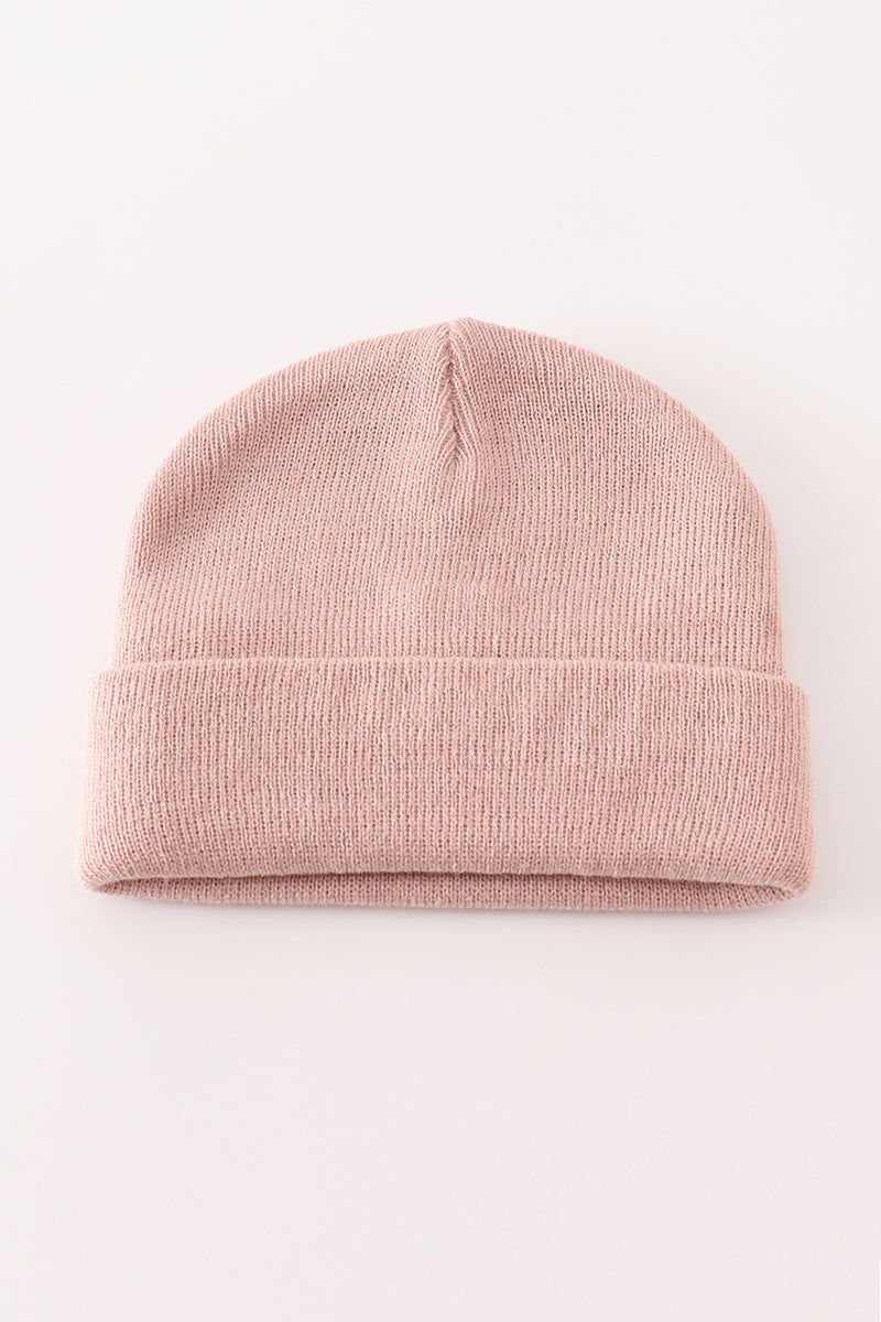 Pink Ribbed Basic Knit Beanie - Essential Southern Charm