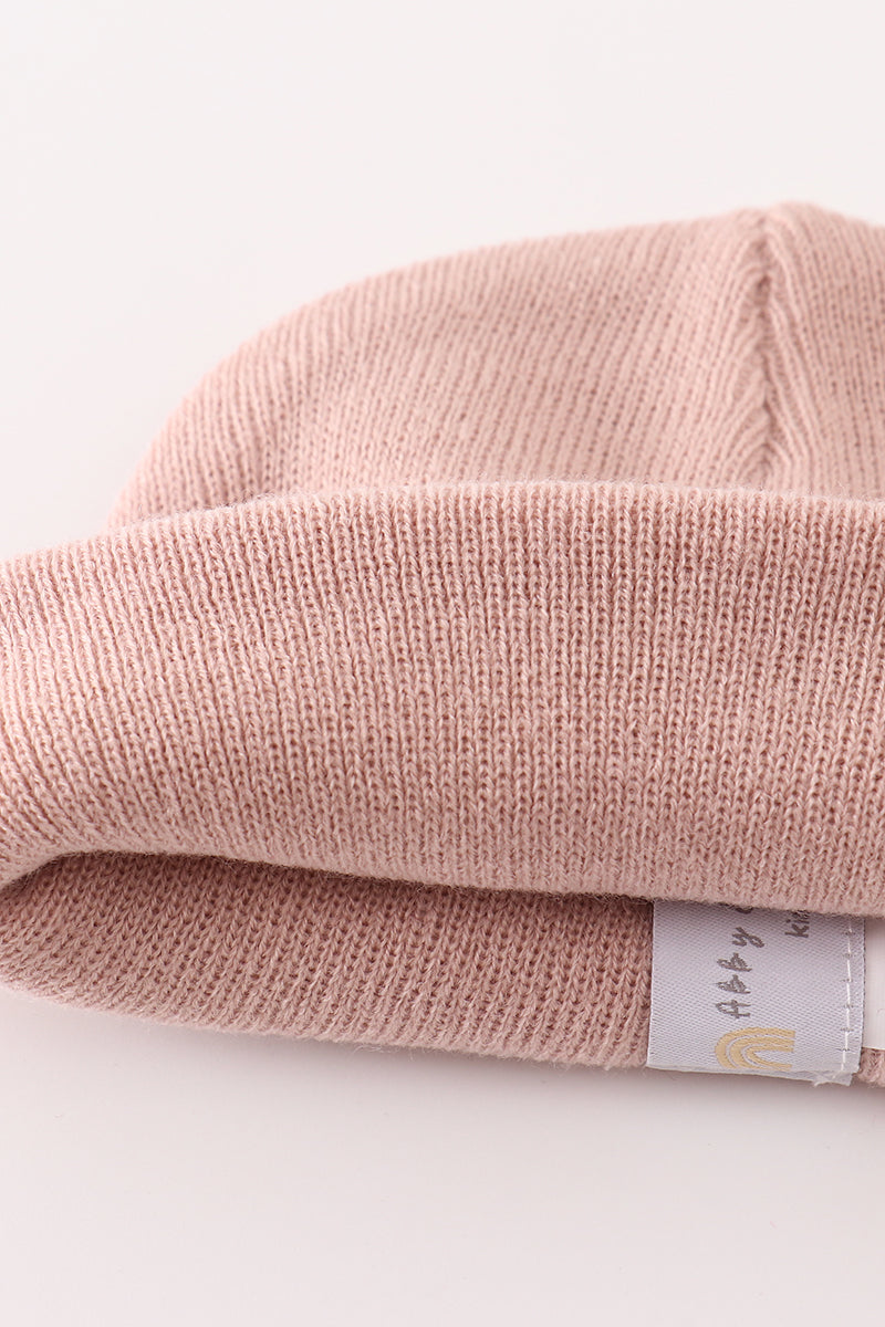 Pink Ribbed Basic Knit Beanie - Essential Southern Charm