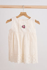 White Hand Embroidery Lace Dress - Essential Southern Charm