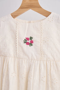 White Hand Embroidery Lace Dress - Essential Southern Charm