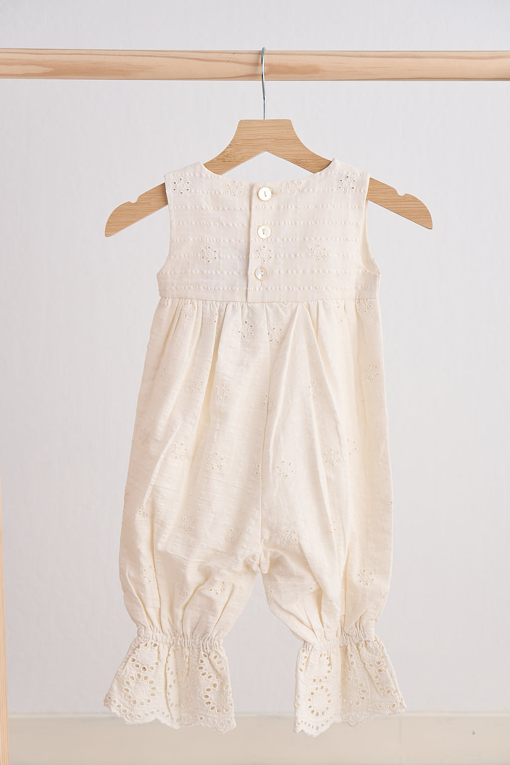 White Hand Embroidery Floral Lace Jumpsuit - Essential Southern Charm