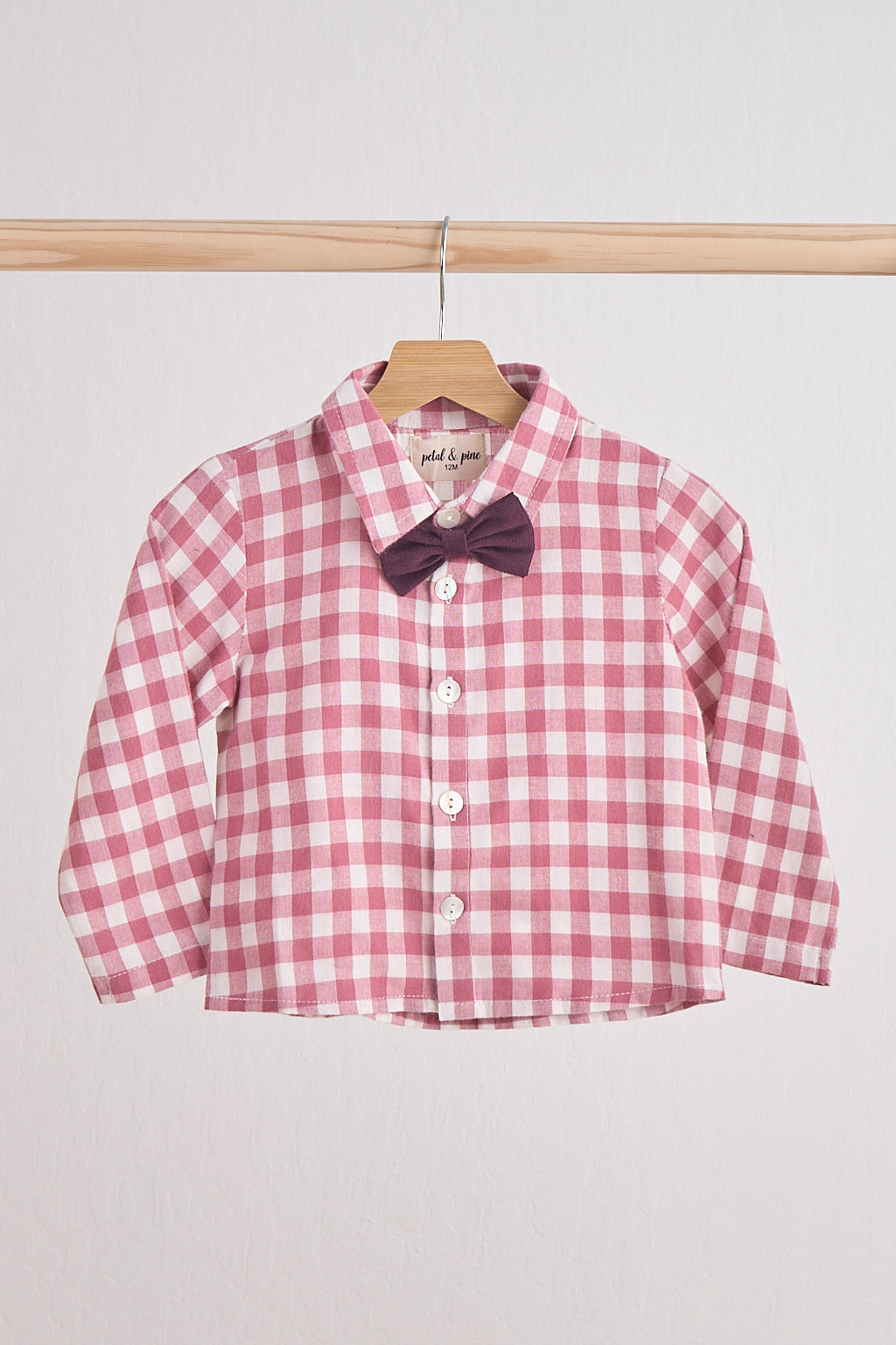 Pink Gingham Boy Flannel Button Down Shirt - Essential Southern Charm