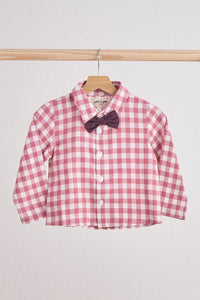 Pink Gingham Boy Flannel Button Down Shirt - Essential Southern Charm