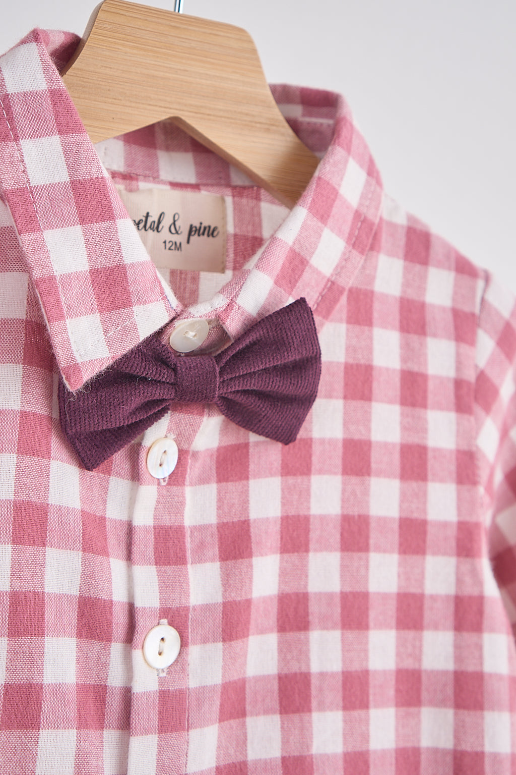 Pink Gingham Boy Flannel Button Down Shirt - Essential Southern Charm