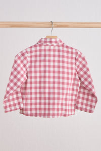 Pink Gingham Boy Flannel Button Down Shirt - Essential Southern Charm