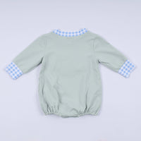 Luxe Sage Cow Hand Smocked Bubble - Essential Southern Charm