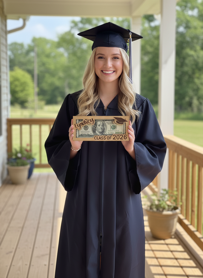 Graduation Lasered Money Holder