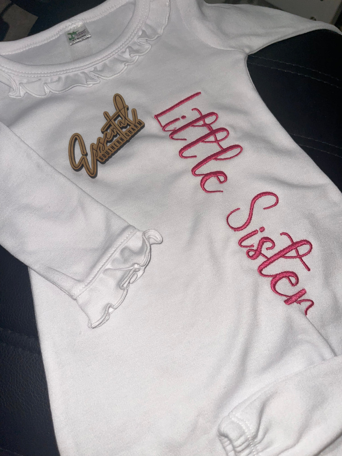 Little Sister Embroidered Newborn Baby Gown