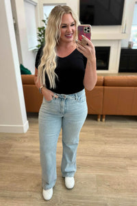 Brooke High Rise Control Top Vintage Wash Straight Jeans - Essential Southern Charm