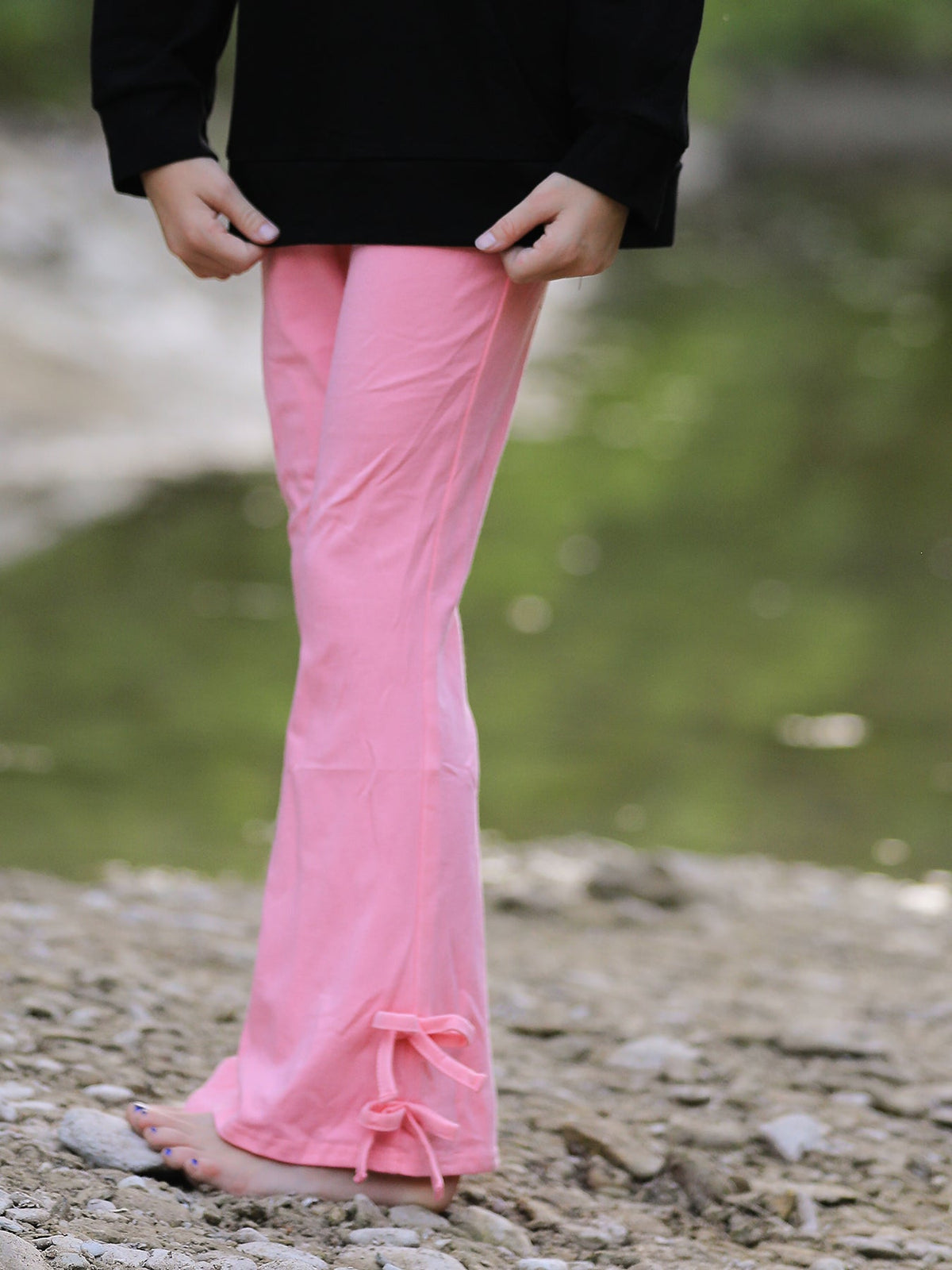 Halloween Black Top + Pink Bell Bottoms