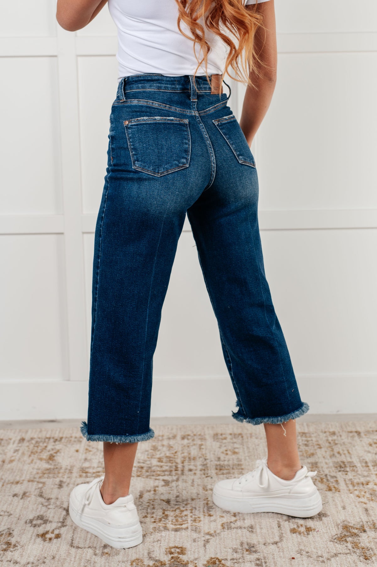 Janice High Rise Button Fly Wide Leg Crop Jeans - Essential Southern Charm
