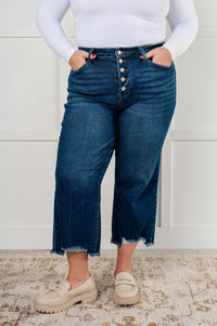 Janice High Rise Button Fly Wide Leg Crop Jeans - Essential Southern Charm