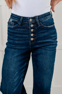 Janice High Rise Button Fly Wide Leg Crop Jeans - Essential Southern Charm
