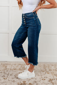 Janice High Rise Button Fly Wide Leg Crop Jeans - Essential Southern Charm