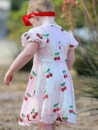 Sweet Cherry Sequins Cute Dress - Essential Southern Charm