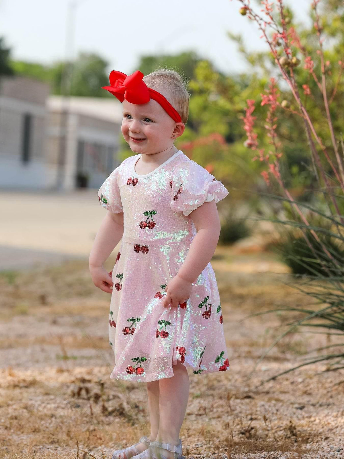 Sweet Cherry Sequins Cute Dress - Essential Southern Charm