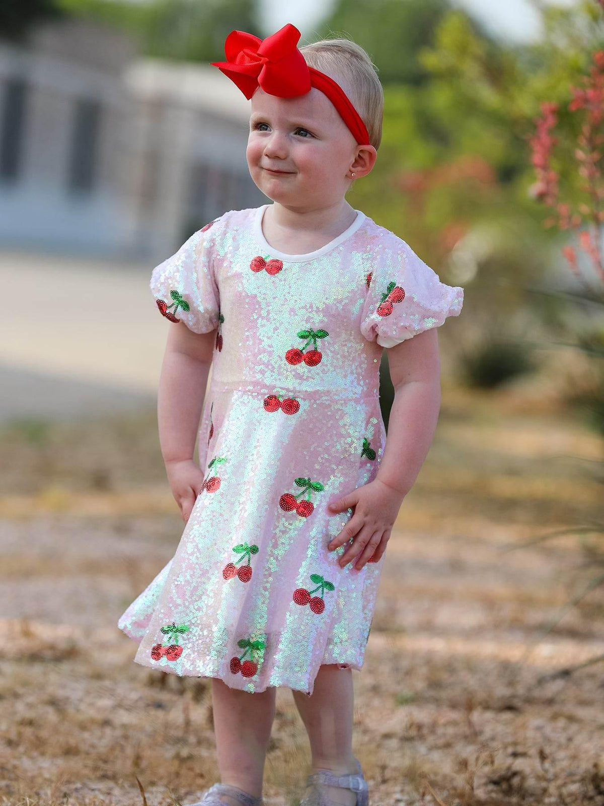 Sweet Cherry Sequins Cute Dress - Essential Southern Charm