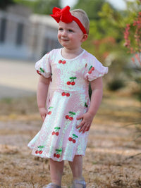 Sweet Cherry Sequins Cute Dress - Essential Southern Charm