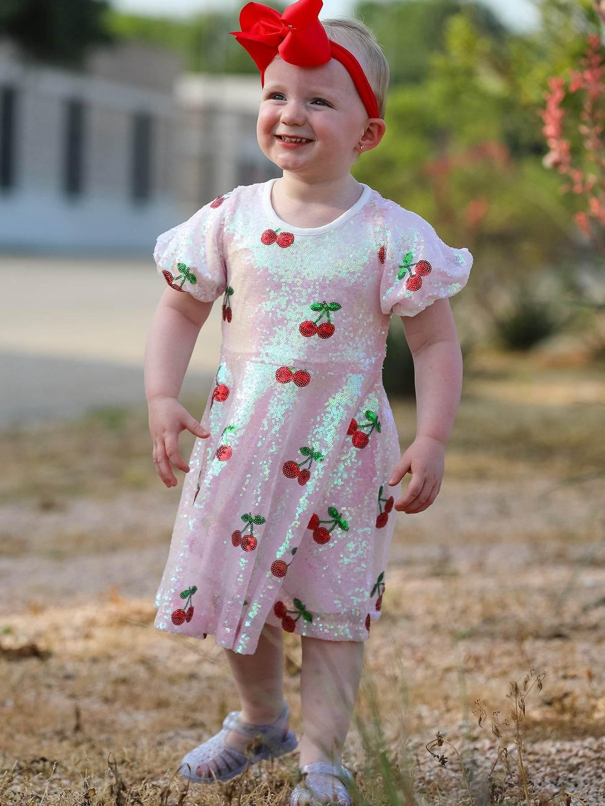 Sweet Cherry Sequins Cute Dress - Essential Southern Charm