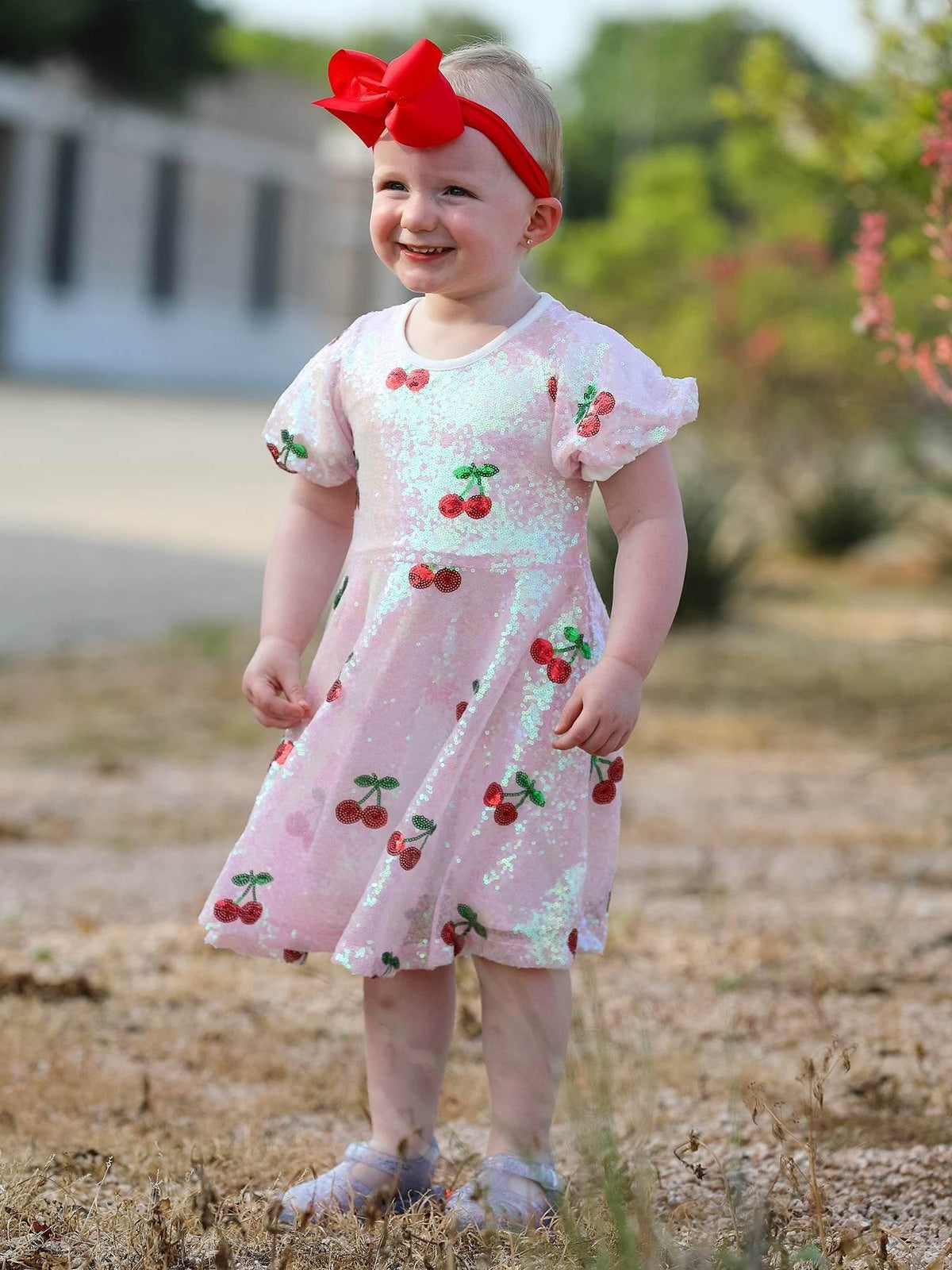 Sweet Cherry Sequins Cute Dress - Essential Southern Charm