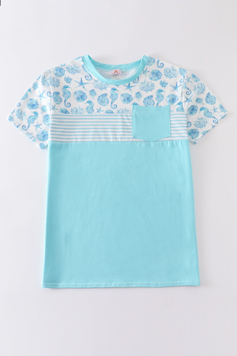 Marine Creature Print Men Top - Essential Southern Charm