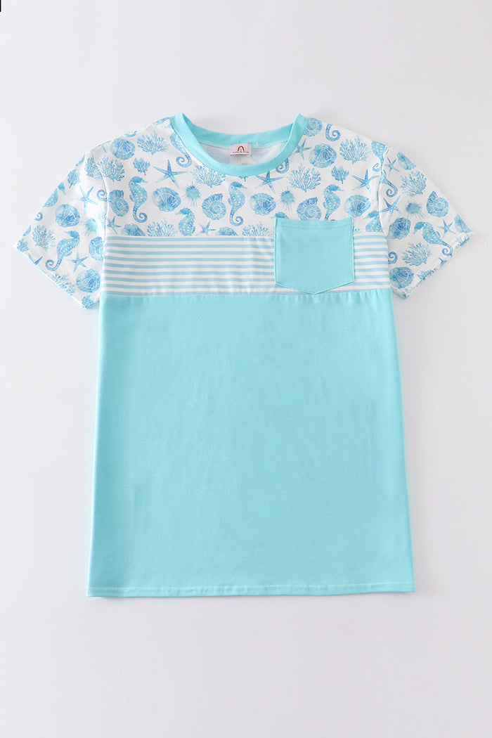 Marine Creature Print Men Top - Essential Southern Charm